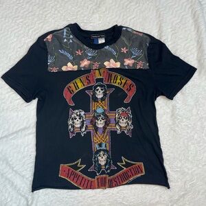 Guns N Roses one of kind Black Graphic Women's Top